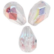 Cuentas en forma de pera facetadas de 7x5 mm - Crystal AB x25