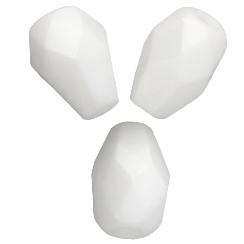 Cuentas en forma de pera facetadas de 7x5 mm - Blanco tiza x25