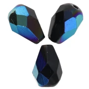 Cuentas en forma de pera facetadas de 7x5 mm - Jet AB x25