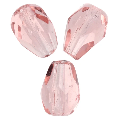 Cuentas en forma de pera facetadas de 7x5 mm - Melocotón x25