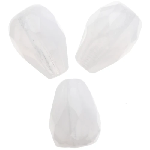 Cuentas en forma de pera facetadas de 10 x 7 mm - Ópalo blanco x20