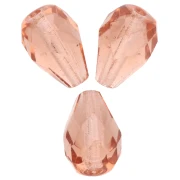 Cuentas en forma de pera facetadas de 10 x 7 mm - Melocotón x20