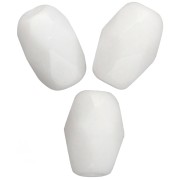 Cuentas con forma de oliva facetadas de 6x4 mm - Blanco tiza x25