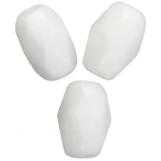 Cuentas con forma de oliva facetadas de 6x4 mm - Blanco tiza x25