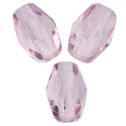 Cuenta con forma de oliva facetada, 6 x 4 mm - Amatista clara x25