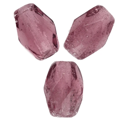 Cuentas facetadas con forma de oliva, 6x4 mm - Amatista x25