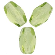 Cuenta facetada con forma de oliva, 6x4 mm - Olivina x25
