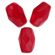 Cuentas facetadas con forma de oliva, 6x4 mm - Siam x25