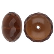 Cuentas tipo donut de 17 x 11 mm - Topacio ahumado claro x1