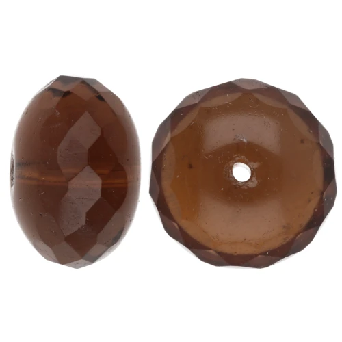 Cuentas tipo donut de 17 x 11 mm - Topacio ahumado claro x1