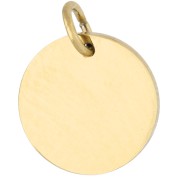 Dije redondo liso para grabar, de 12 mm, con anilla abierta - Acero inoxidable 316L dorado x1