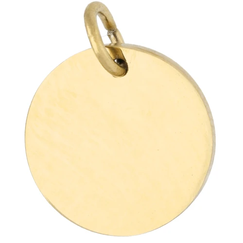 Dije redondo liso para grabar, de 12 mm, con anilla abierta - Acero inoxidable 316L dorado x1