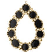 Colgante en forma de gota de 48,5 x 37 mm con resina epoxi - Acero inoxidable 304 Dorado - Negro x1