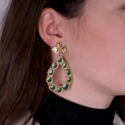 Colgante en forma de gota de 48,5 x 37 mm con resina epoxi - Acero inoxidable 304 Dorado - Negro x1