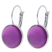 Ganchos pendientes para cabujón de 14 mm - Acero inoxidable 304 dorado x2