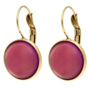 Ganchos pendientes para cabujón de 14 mm - Acero inoxidable 304 dorado x2