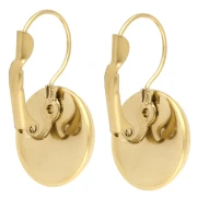 Ganchos pendientes para cabujón de 14 mm - Acero inoxidable 304 dorado (2 unidades)
