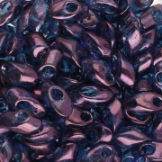 Long Magatama Miyuki 4x7 mm LMA-1884 - Violeta con brillo dorado x10g