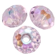 Cuenta redonda aplanada PureCrystal 5040 de 6 mm - Rosaline Shimmer 2X x1