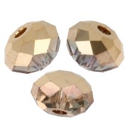 Crystal - Cuentas redondas aplanadas PureCrystal 5040 de 4 mm - Crystal Aurum x20 Cuentas redondas aplanadas PureCrystal 5040 de 4 mm - Crystal Aurum x20