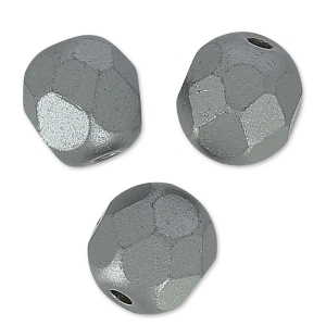 Facetadas 6 mm Pastel Light Grey/Silver x25