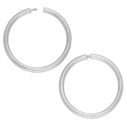 Pendientes de aro finos de 14 mm - Plata 925 x2