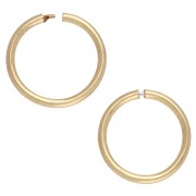 Pendientes de aro finos de 10 mm - Plata 925 dorada en oro fino x2