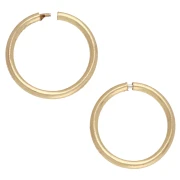 Pendientes de aro finos de 10 mm - Plata 925 dorada en oro fino x2