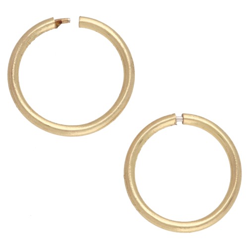 Pendientes de aro finos de 10 mm - Plata 925 dorada en oro fino x2