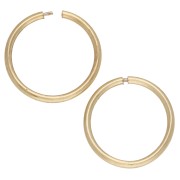 Pendientes de aro finos de 12 mm - Plata 925 Dorado en oro fino x2