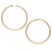 Pendientes de aro finos de 14 mm - Plata 925 dorada en oro fino x2