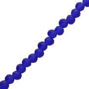 Cuentas redondas facetadas —redondas aplanadas— 3,5 x 3 mm, azul oscuro mate, 31 cm