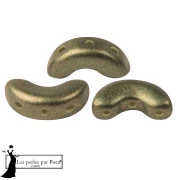 Cuentas de cristal Arcos® de Puca® 5 x 10 mm - Verde bronce x 10 g