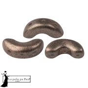 Cuentas de cristal Arcos® de Puca® 5 x 10 mm - Gris bronce x 10 g