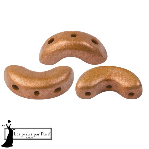 Cuentas de cristal Arcos® de Puca® 5 x 10 mm - Bronce Light Copper x 10 g