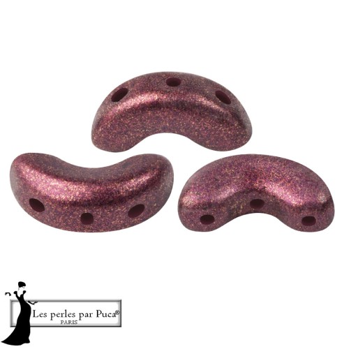Cuentas de cristal Arcos® de Puca® 5x10 mm - Bronze Light Plum, 10 g