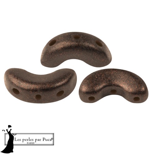 Cuentas de cristal Arcos® de Puca® 5 x 10 mm - Bronce granate x 10 g