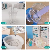 Resina epoxi bicomponente Reschimica - efecto cristal - Transparente x 300 g