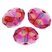 Cuenta redonda aplanada PureCrystal 5040 de 8 mm - Padparasha Shimmer 2X x1