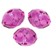 Cuenta redonda aplanada PureCrystal 5040 de 6 mm - Fucsia x1