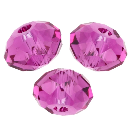 Cuenta redonda aplanada PureCrystal 5040 de 6 mm - Fucsia x1