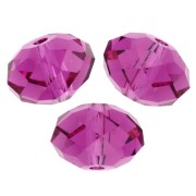 Cuenta redonda aplanada PureCrystal 5040 de 8 mm - Fucsia x1