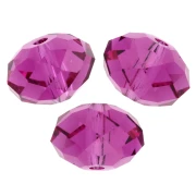 Cuenta redonda aplanada PureCrystal 5040 de 8 mm - Fucsia x1