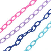 Regalo - Cadena de plástico de malla «Forçat» de 7,4 mm - Colores aleatorios x 39 cm