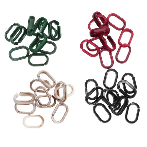 Regalo - Eslabones ovalados de acrílico de 18,5 x 11,5 mm - Colores aleatorios x10