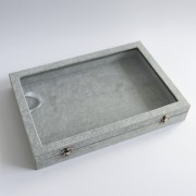 Expositor de joyas de 35 x 24 x 5 cm, imitación de terciopelo - Gris x1