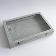 Expositor de joyas de 35 x 24 x 5 cm, imitación de terciopelo - Gris x1
