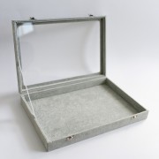 Expositor de joyas de 35 x 24 x 5 cm, imitación de terciopelo - Gris x1