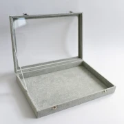 Expositor de joyas de 35 x 24 x 5 cm, imitación de terciopelo - Gris x1
