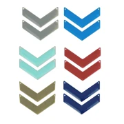 Regalo - Entrepiezas en forma de espiga con 2 agujeros, de resina epoxi, 50 x 28 mm - Colores aleatorios, 2 unidades